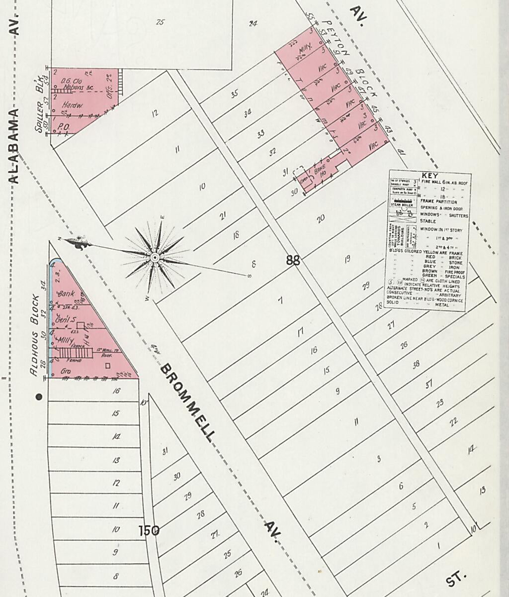 This old map of Bridgeport, Jackson County, Alabama was created by Sanborn Map Company in 1897