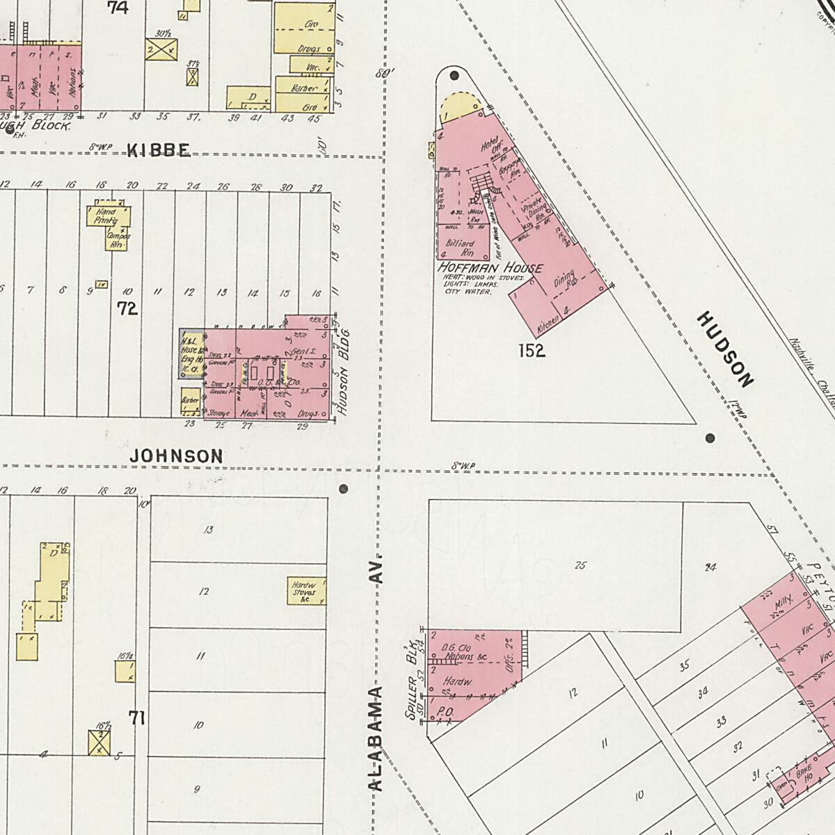 This old map of Bridgeport, Jackson County, Alabama was created by Sanborn Map Company in 1897