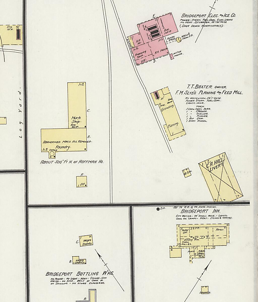 This old map of Bridgeport, Jackson County, Alabama was created by Sanborn Map Company in 1897