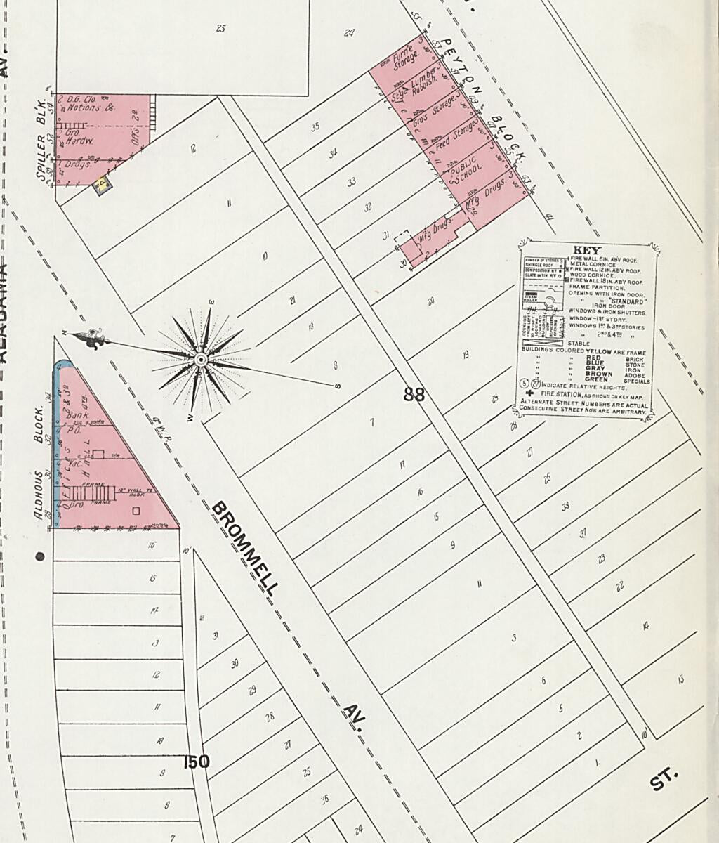 This old map of Bridgeport, Jackson County, Alabama was created by Sanborn Map Company in 1903