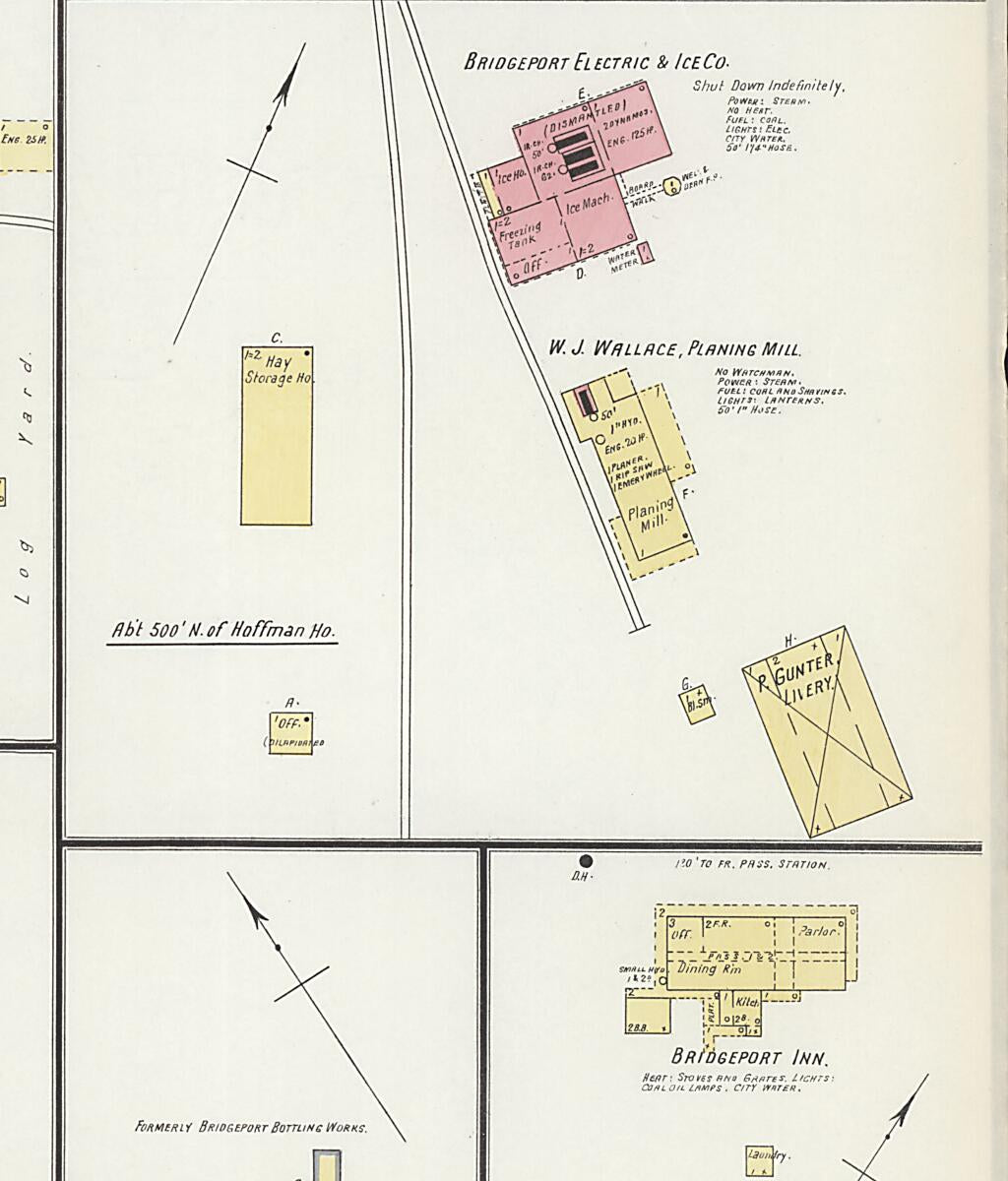 This old map of Bridgeport, Jackson County, Alabama was created by Sanborn Map Company in 1903