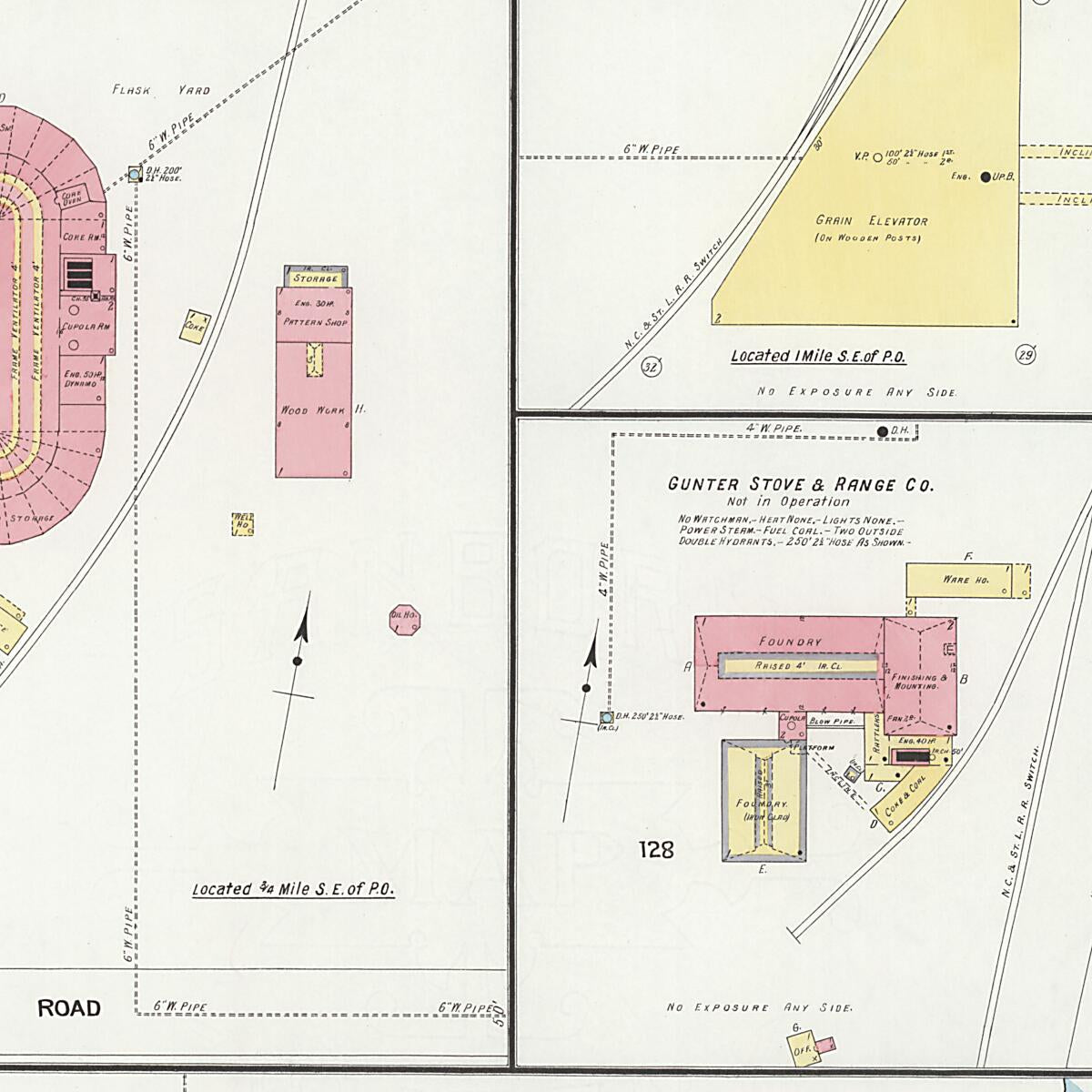 This old map of Bridgeport, Jackson County, Alabama was created by Sanborn Map Company in 1908