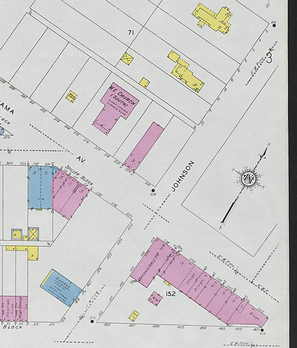 This old map of Bridgeport, Jackson County, Alabama was created by Sanborn Map Company in 1927