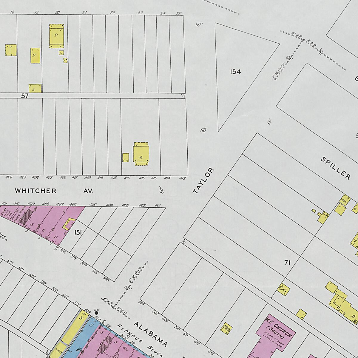 This old map of Bridgeport, Jackson County, Alabama was created by Sanborn Map Company in 1927