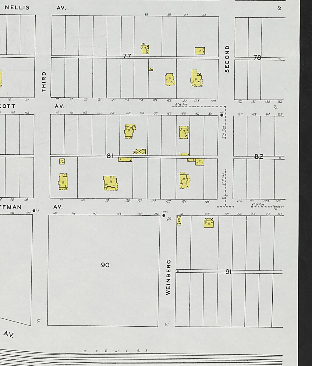This old map of Bridgeport, Jackson County, Alabama was created by Sanborn Map Company in 1927