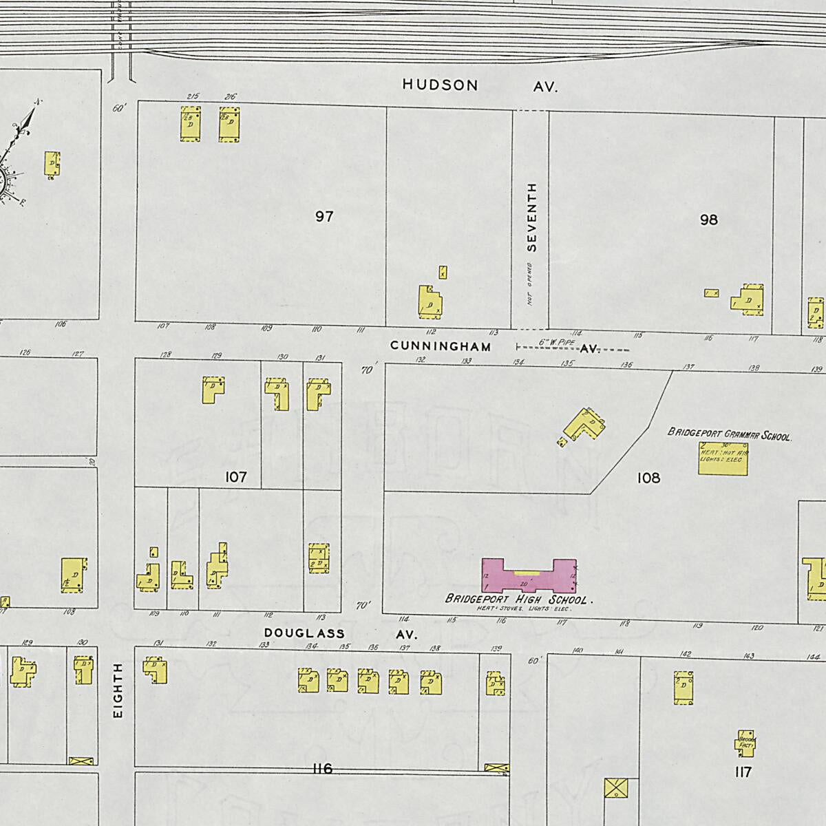 This old map of Bridgeport, Jackson County, Alabama was created by Sanborn Map Company in 1927