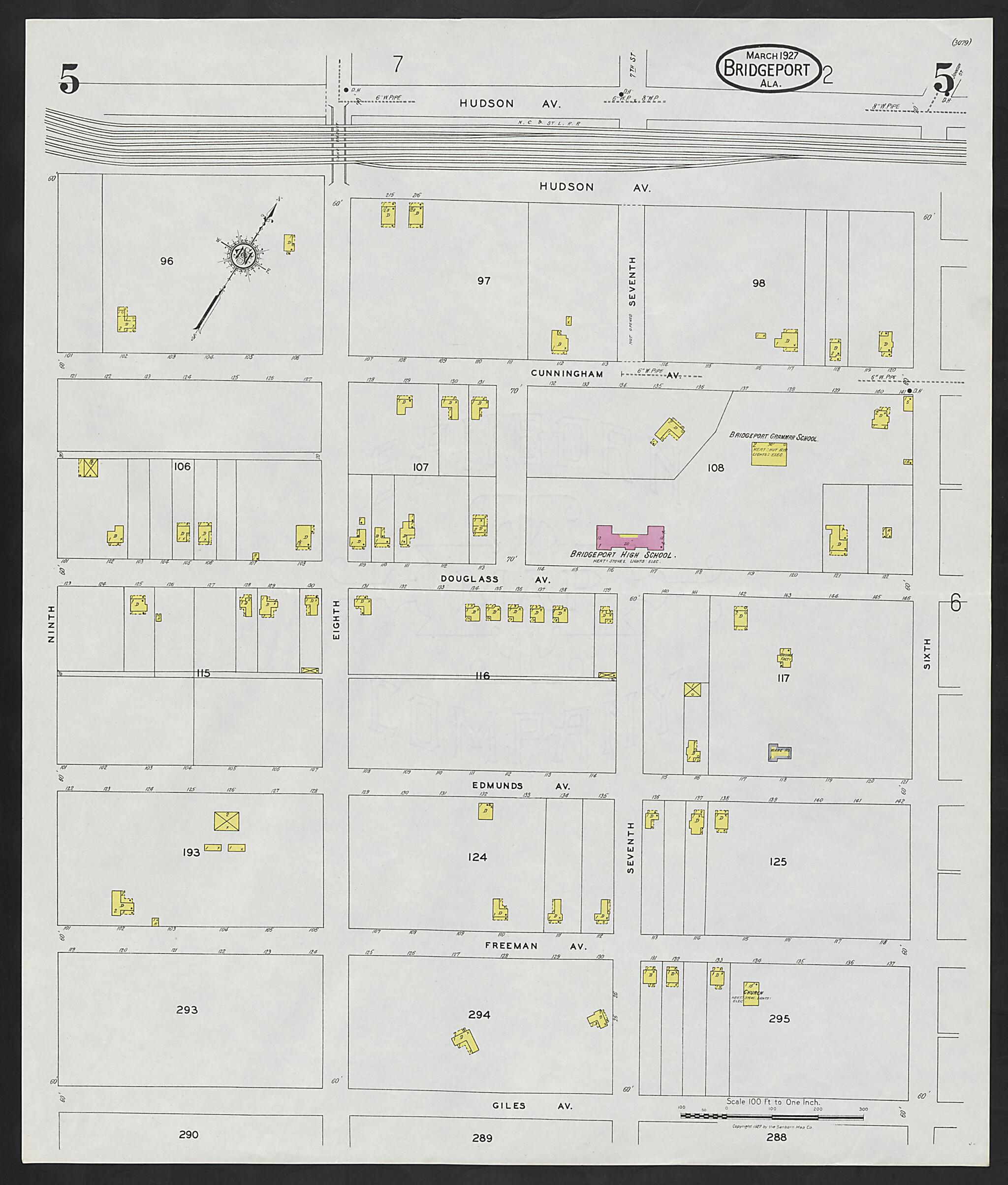 Bridgeport, Jackson County, Alabama 1927 (Sheet 5 of 8) by Relic Map Company