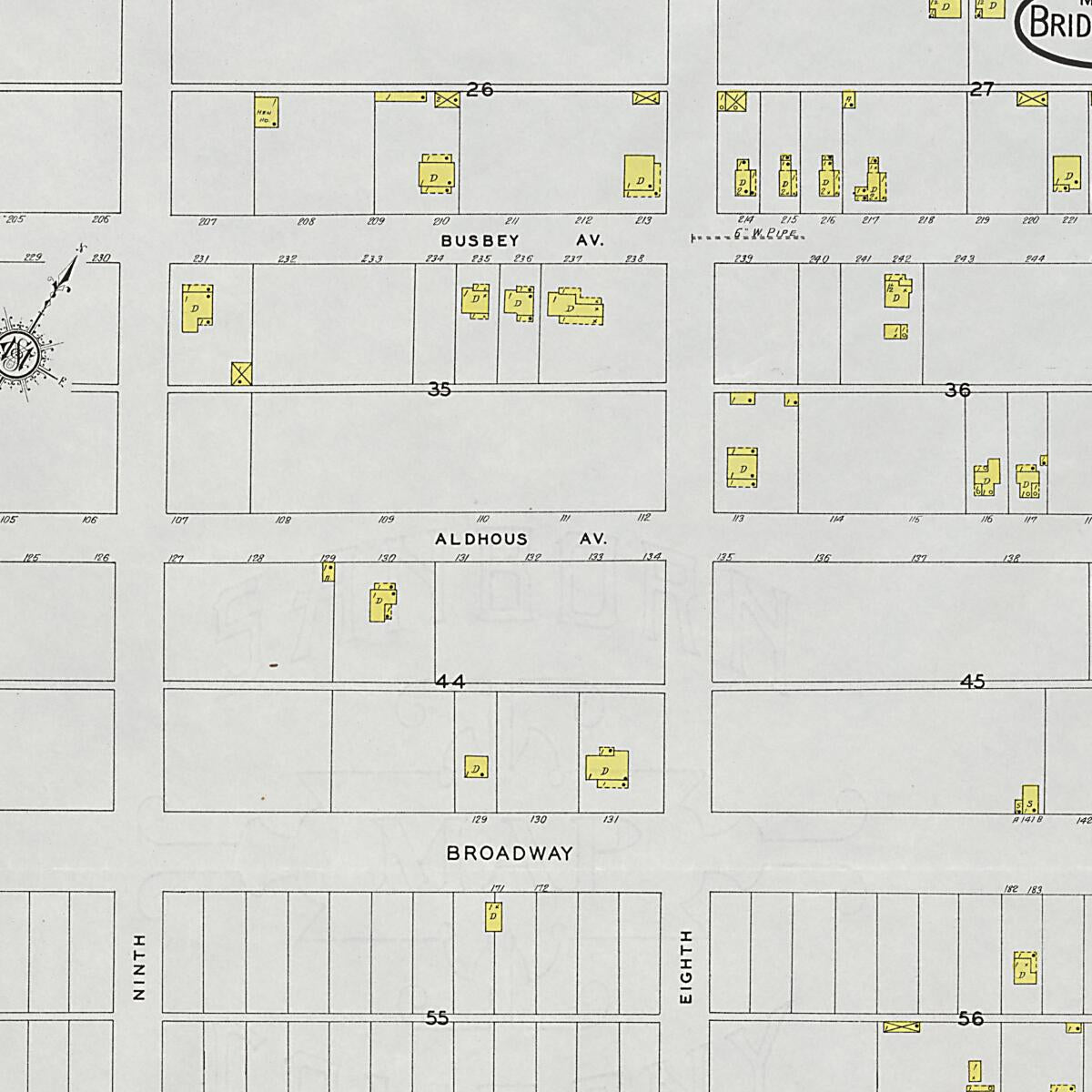 This old map of Bridgeport, Jackson County, Alabama was created by Sanborn Map Company in 1927
