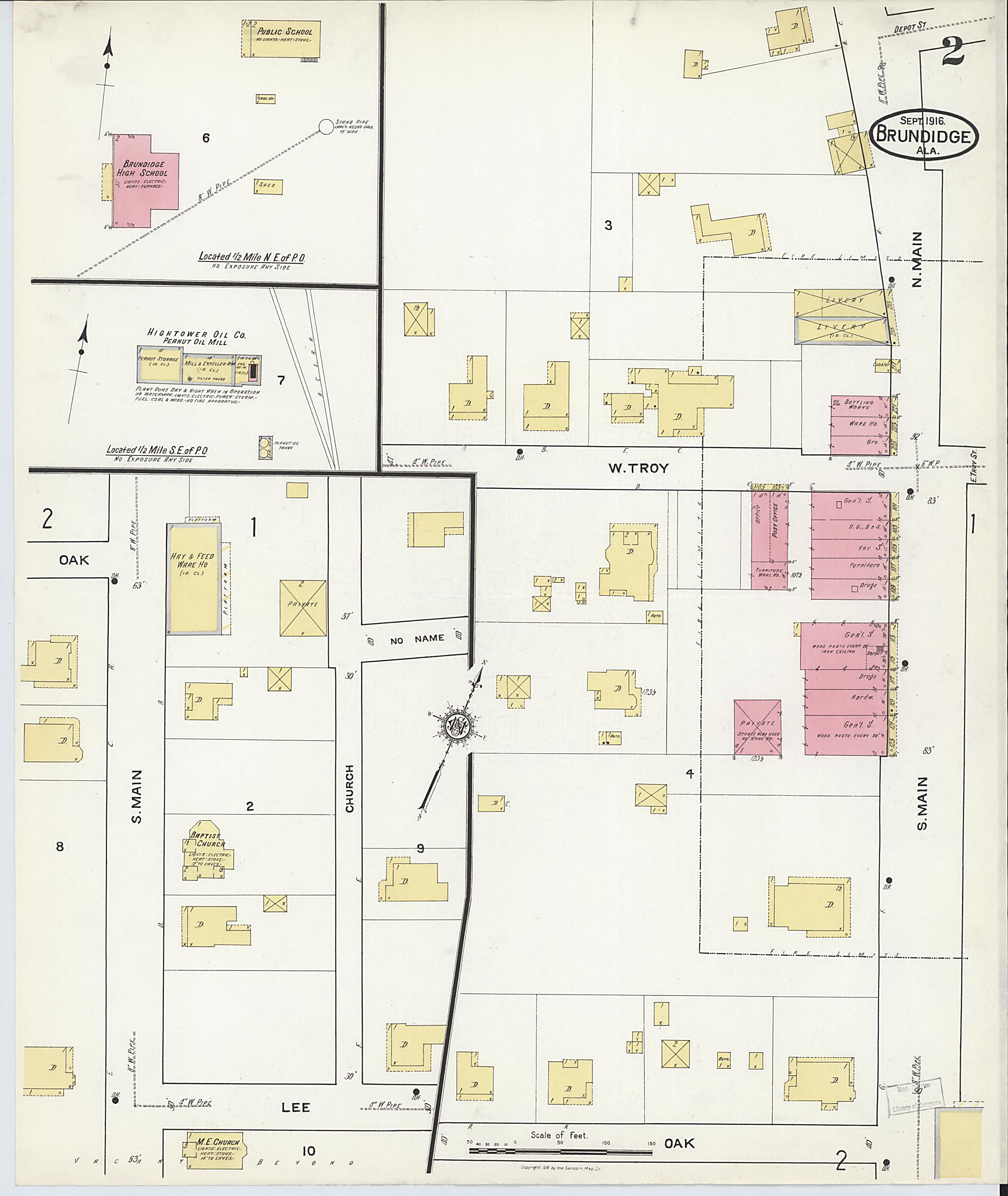 Brundidge, Pike County, Alabama 1916 (Sheet 2 of 2) by Relic Map Company