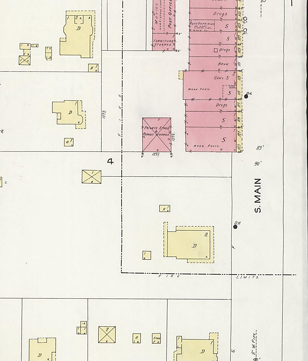 This old map of Brundidge, Pike County, Alabama was created by Sanborn Map Company in 1923