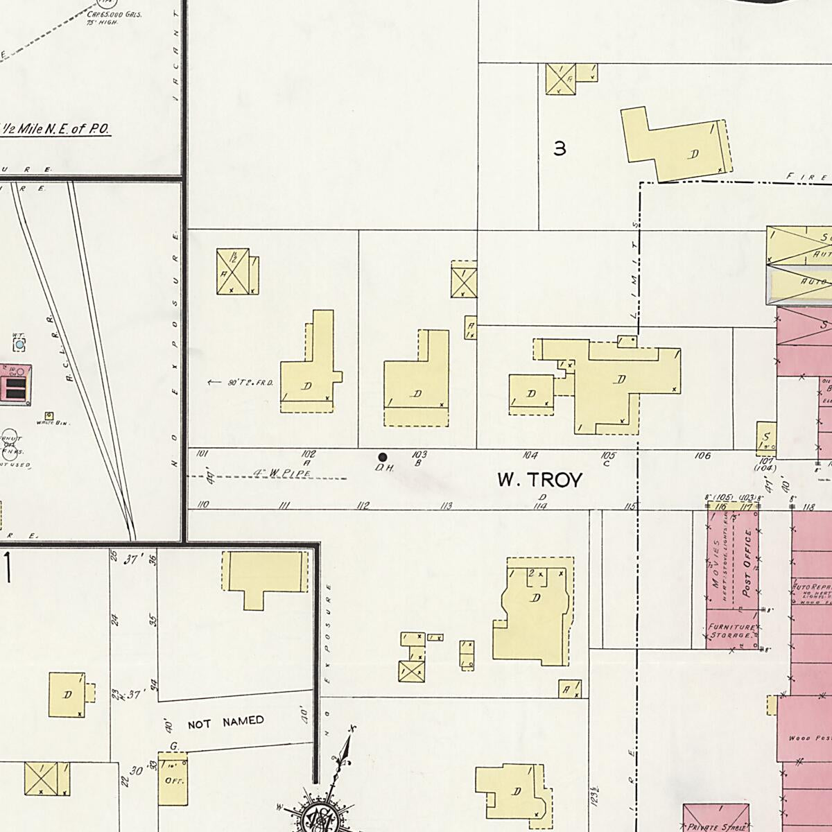 This old map of Brundidge, Pike County, Alabama was created by Sanborn Map Company in 1923