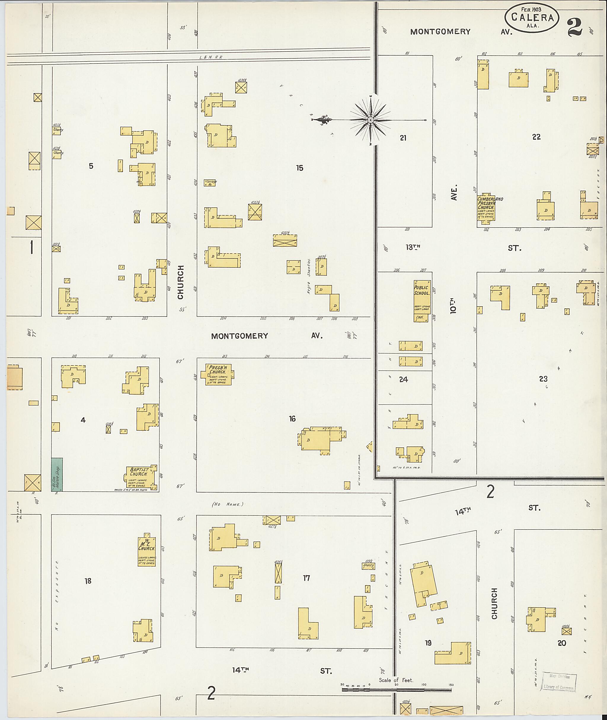 Calera, Shelby County, Alabama 1903 (Sheet 2 of 3) by Relic Map Company