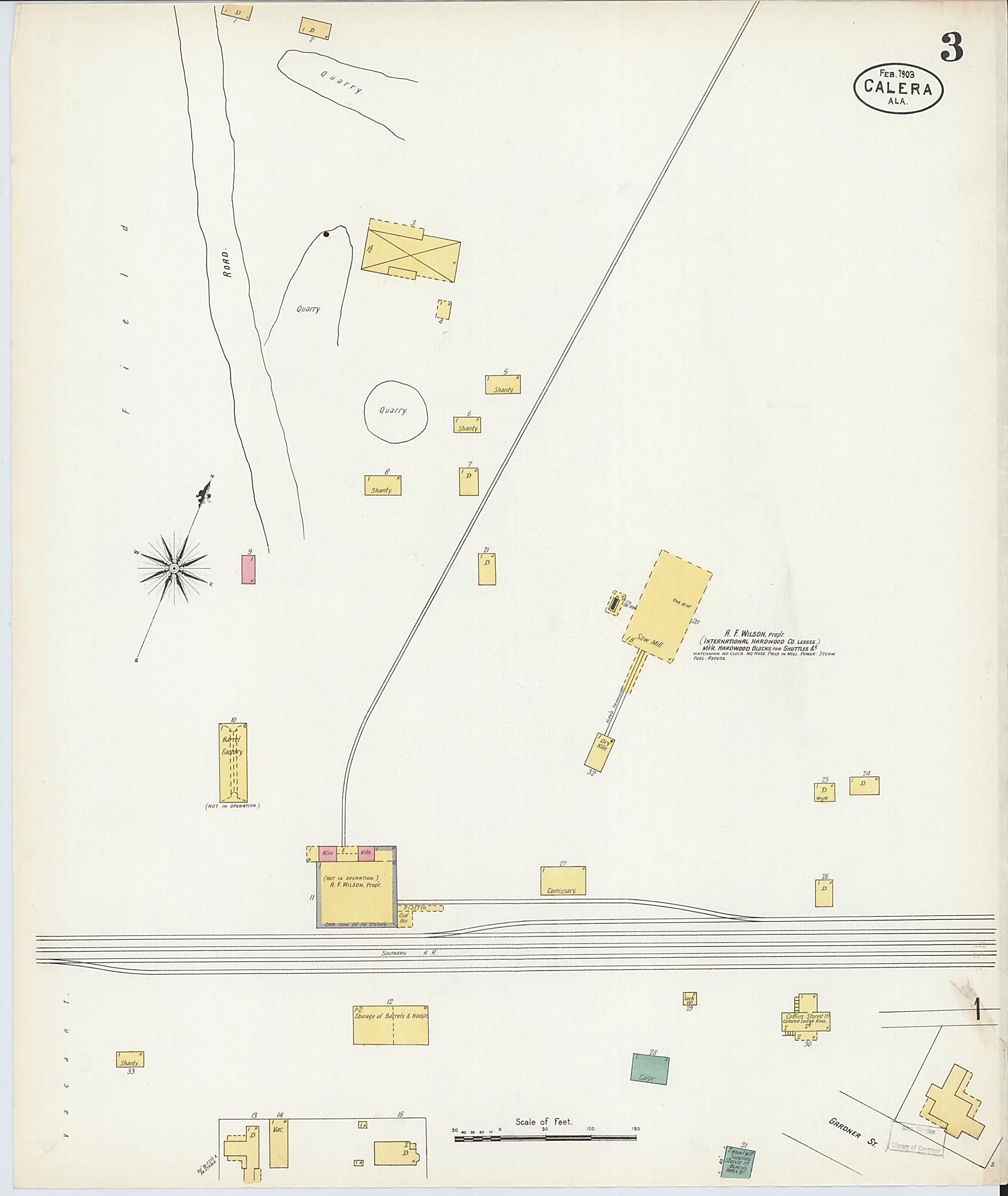 Calera, Shelby County, Alabama 1903 (Sheet 3 of 3) by Relic Map Company