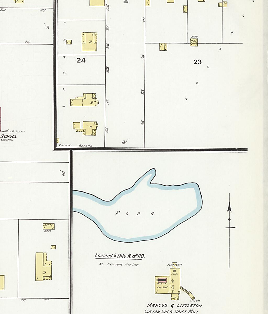 This old map of Calera, Shelby County, Alabama was created by Sanborn Map Company in 1909
