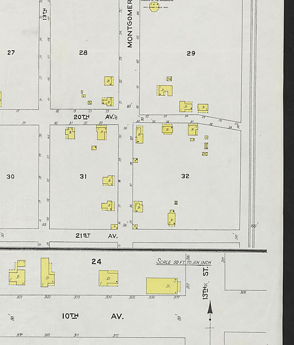 This old map of Calera, Shelby County, Alabama was created by Sanborn Map Company in 1923