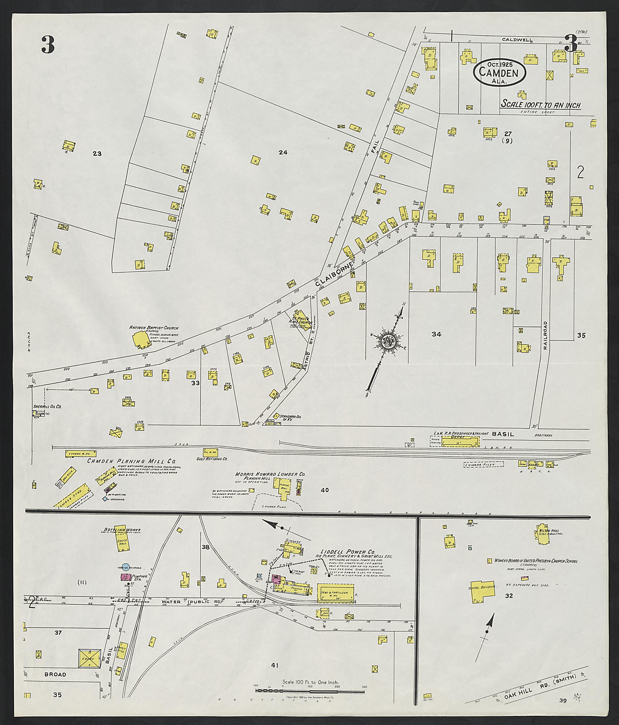 Camden, Wilcox County, Alabama 1925 (Sheet 3 of 3) by Relic Map Company