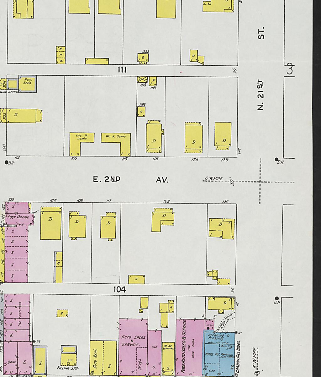 This old map of Carbon Hill, Valher County, Alabama was created by Sanborn Map Company in 1926