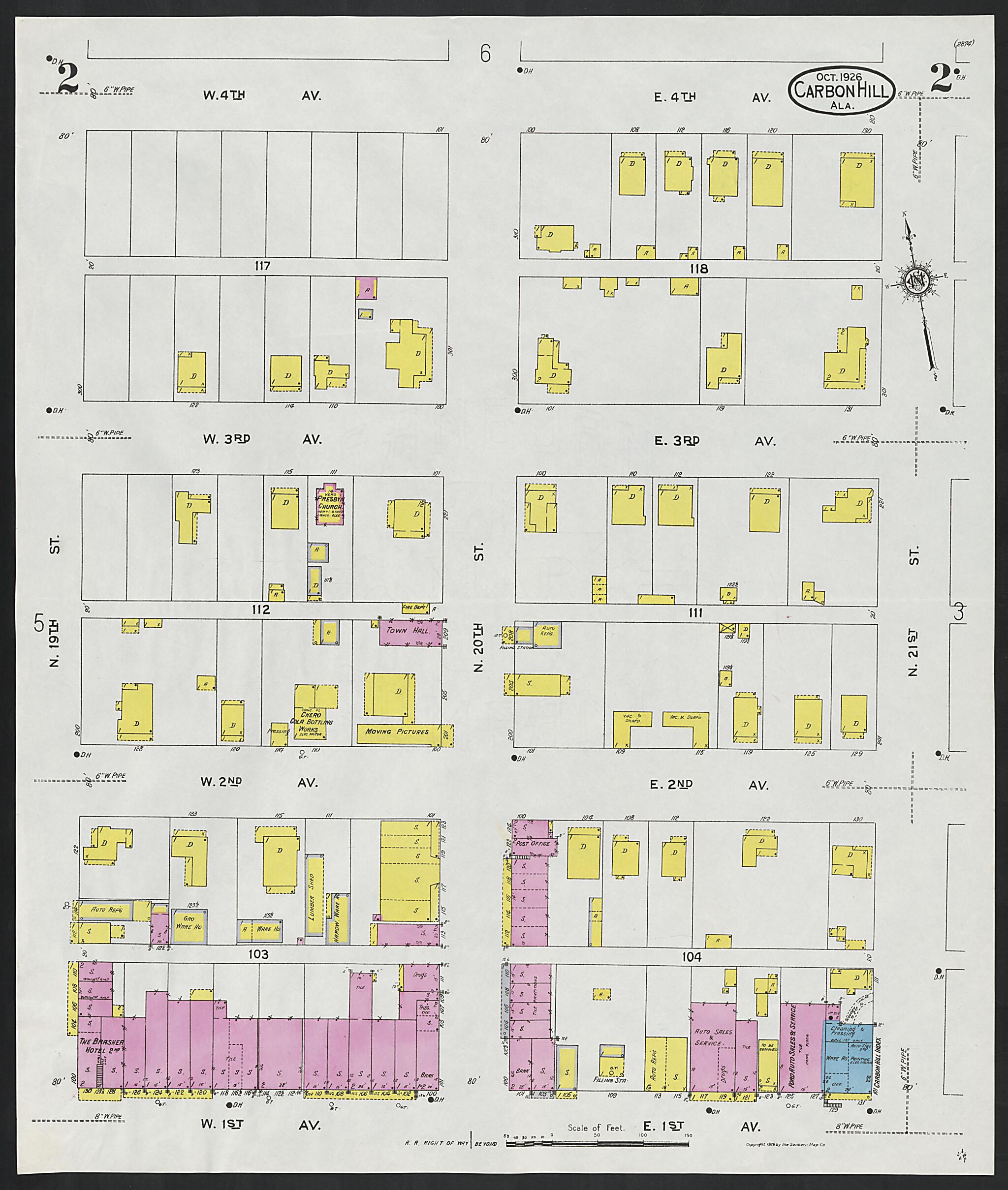 Carbon Hill, Valher County, Alabama 1926 (Sheet 2 of 7) by Relic Map Company