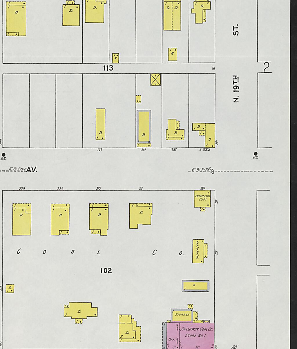 This old map of Carbon Hill, Valher County, Alabama was created by Sanborn Map Company in 1926