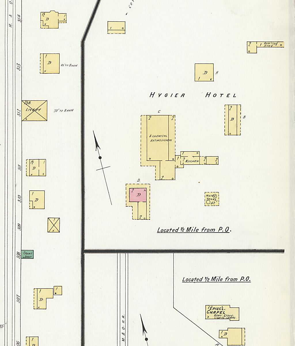 This old map of Citronelle, Mobile County, Alabama was created by Sanborn Map Company in 1908