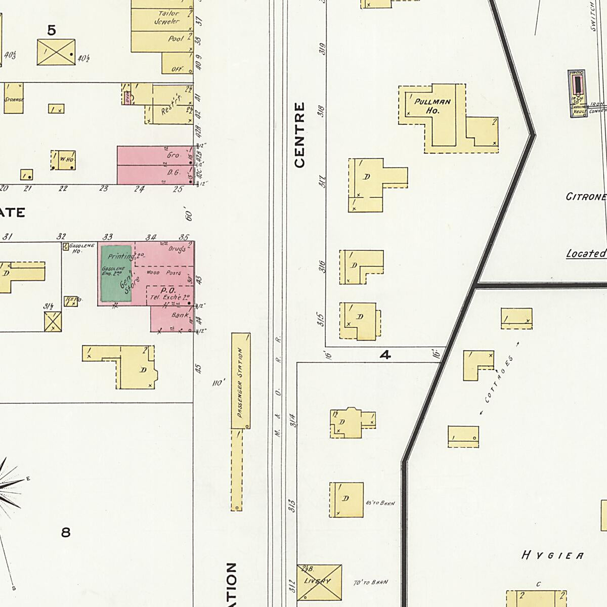 This old map of Citronelle, Mobile County, Alabama was created by Sanborn Map Company in 1908