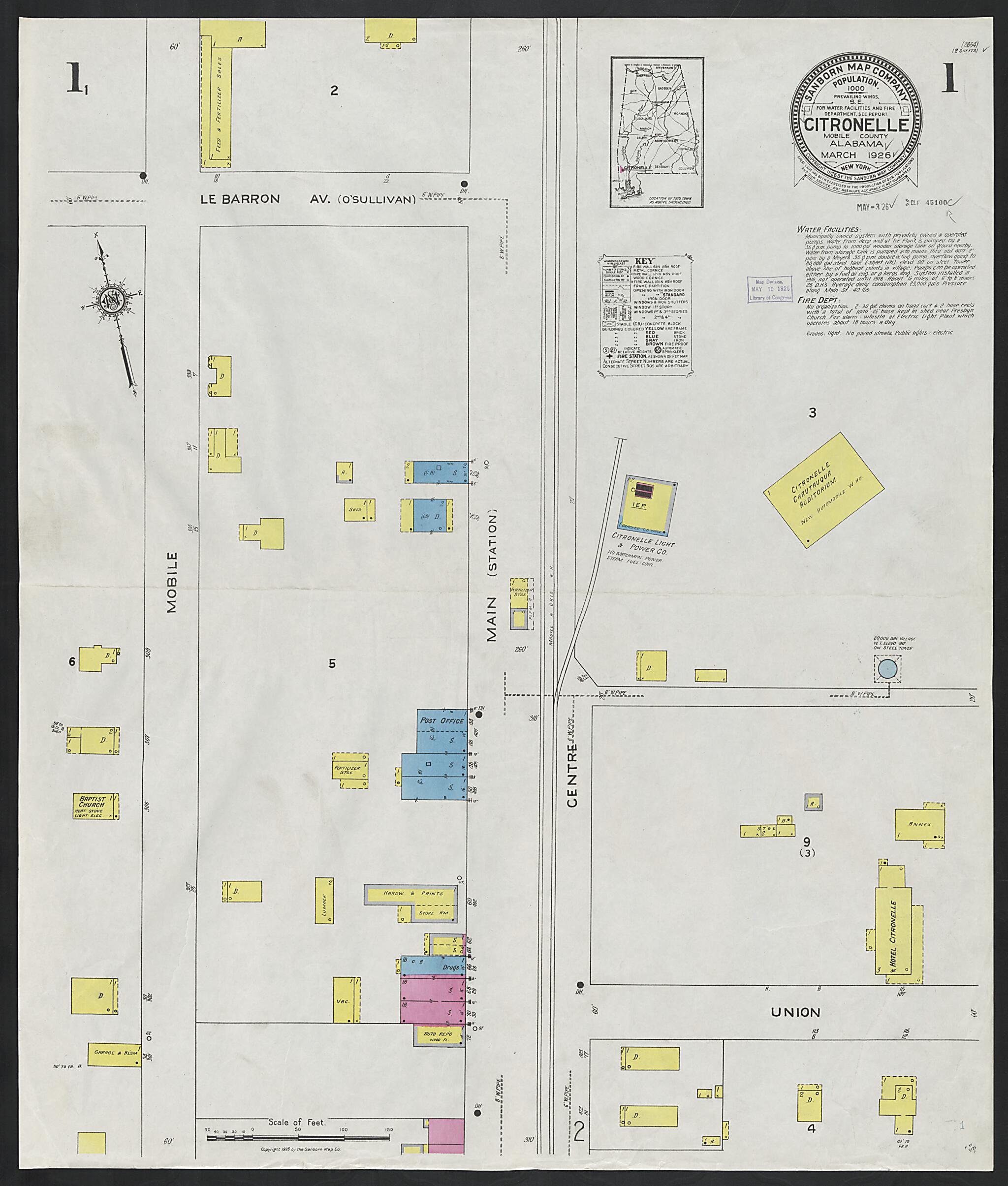 Citronelle, Mobile County, Alabama 1926 (Sheet 1 of 2) by Relic Map Company