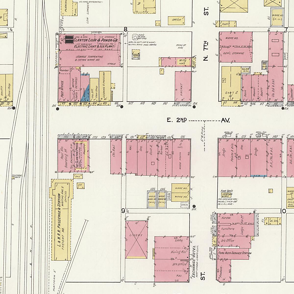 This old map of Clanton, Chilton County, Alabama was created by Sanborn Map Company in 1917