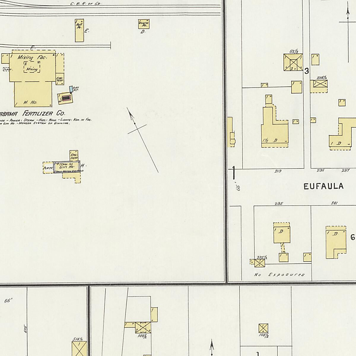 This old map of Clayton, Barbour County, Alabama was created by Sanborn Map Company in 1897