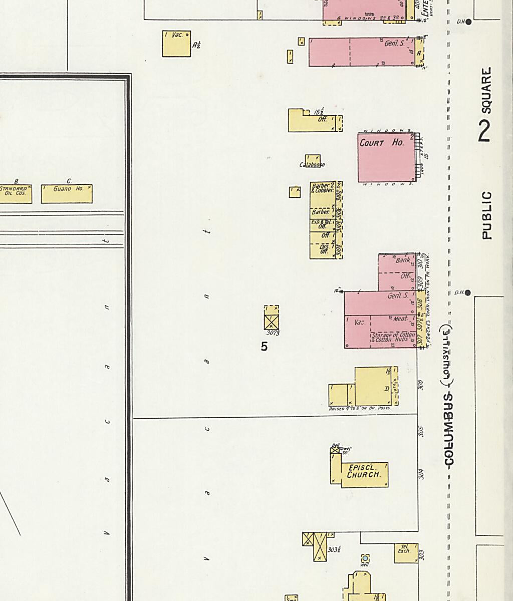 This old map of Clayton, Barbour County, Alabama was created by Sanborn Map Company in 1903