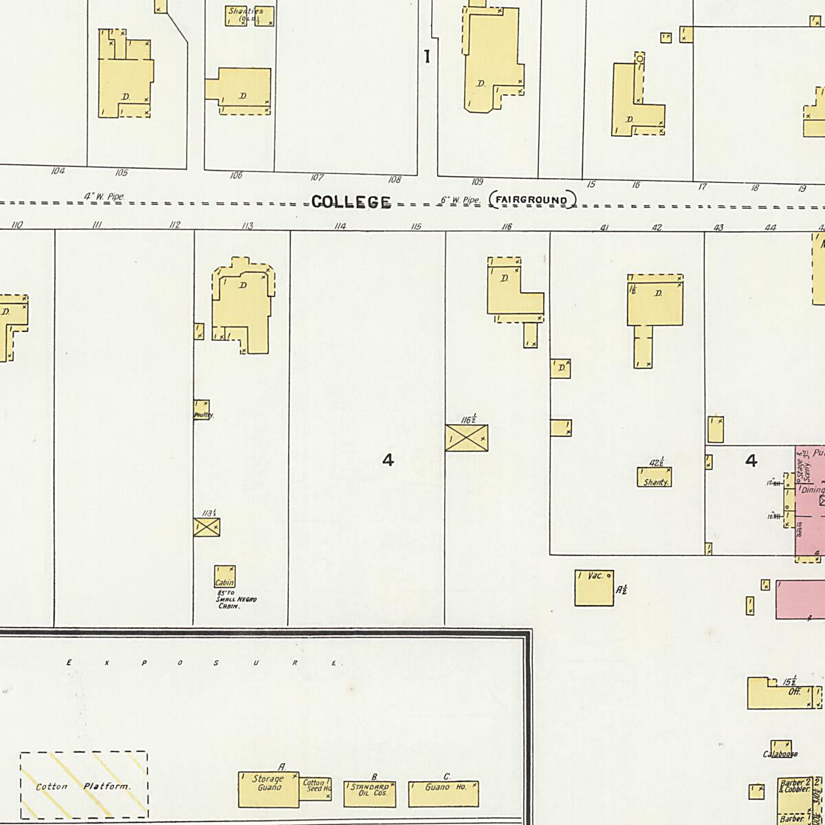 This old map of Clayton, Barbour County, Alabama was created by Sanborn Map Company in 1903