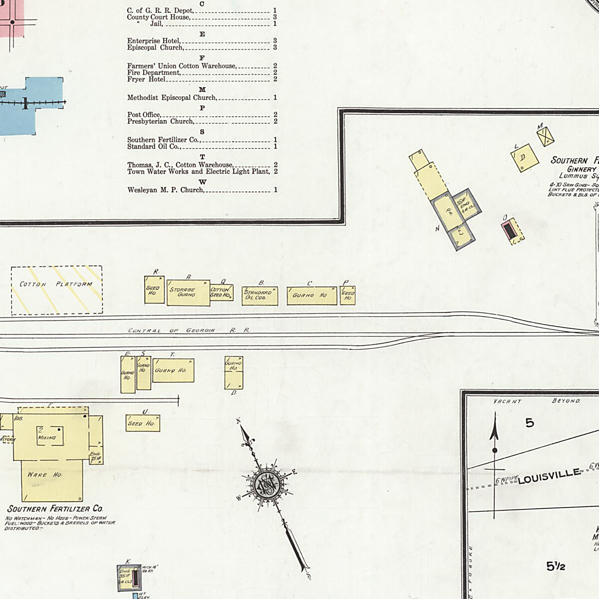 This old map of Clayton, Barbour County, Alabama was created by Sanborn Map Company in 1910