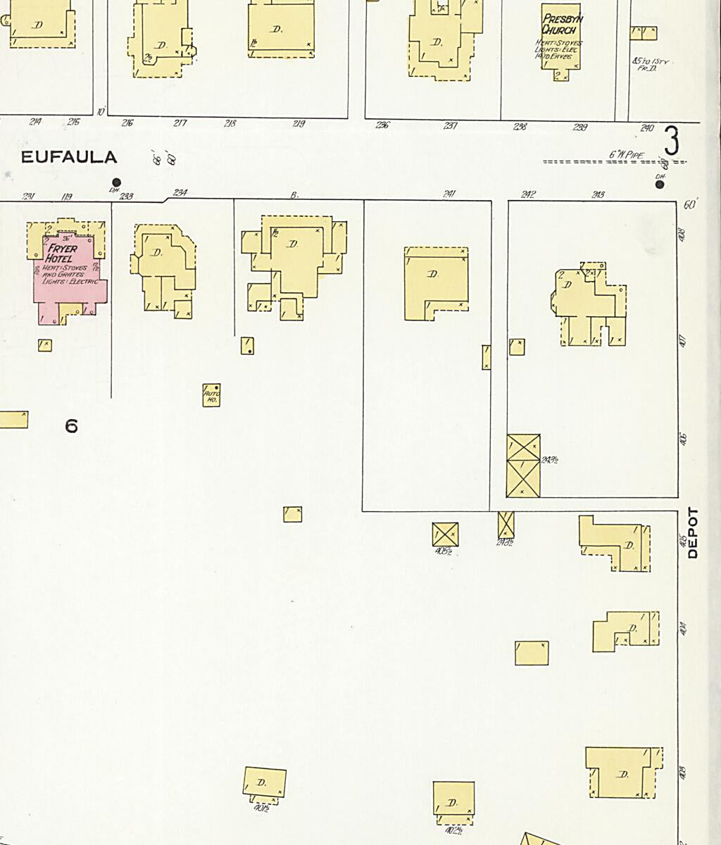 This old map of Clayton, Barbour County, Alabama was created by Sanborn Map Company in 1910