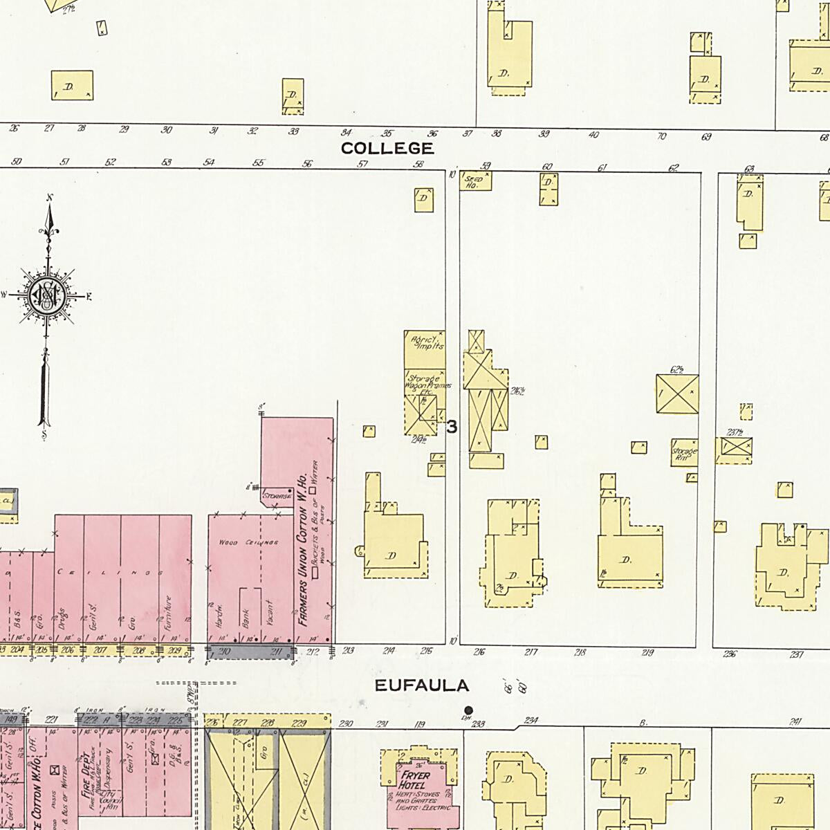 This old map of Clayton, Barbour County, Alabama was created by Sanborn Map Company in 1910