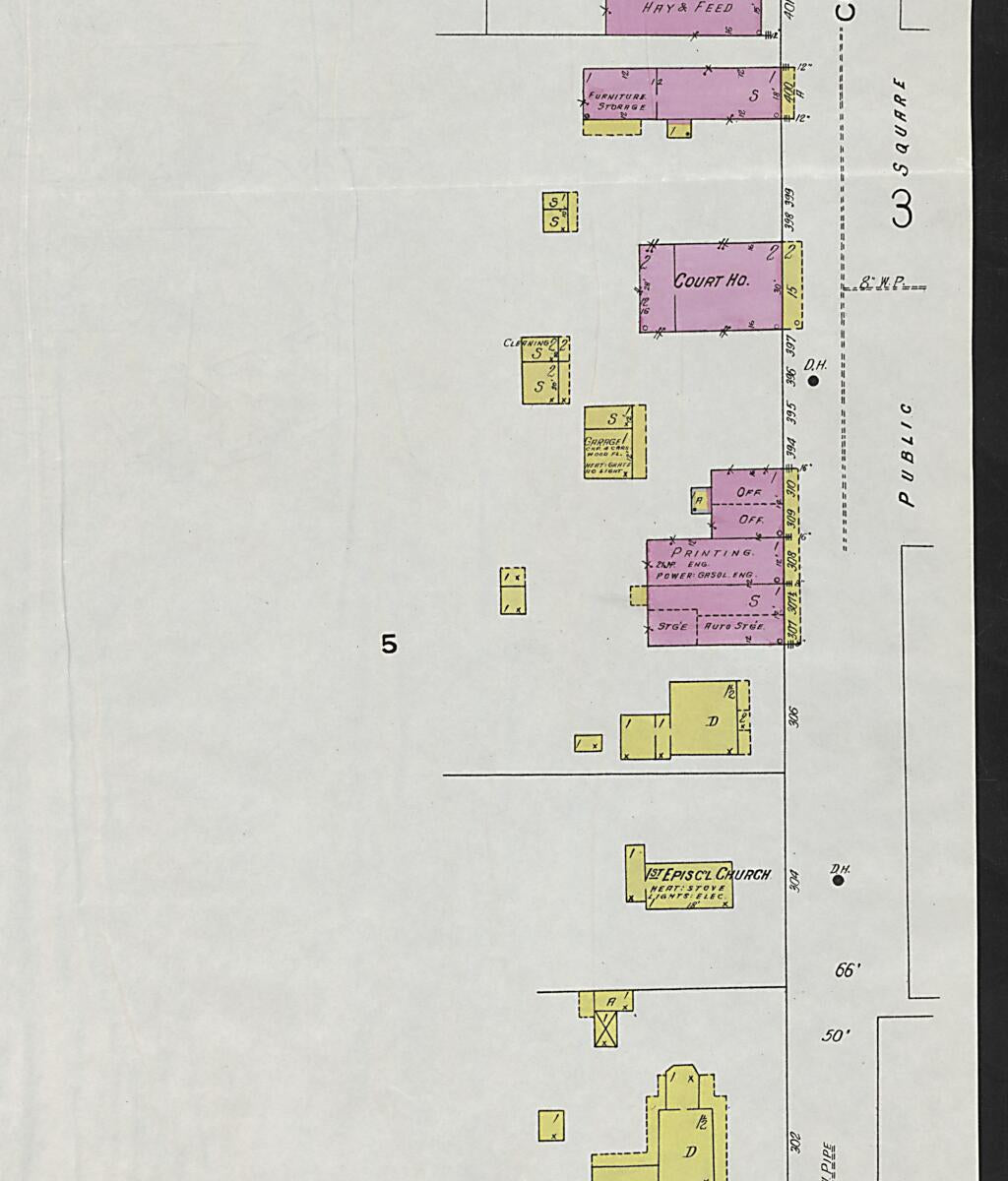 This old map of Clayton, Barbour County, Alabama was created by Sanborn Map Company in 1924