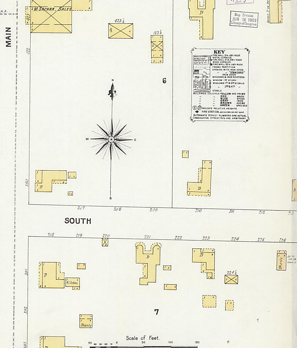 This old map of Columbia, Houston County, Alabama was created by Sanborn Map Company in 1903