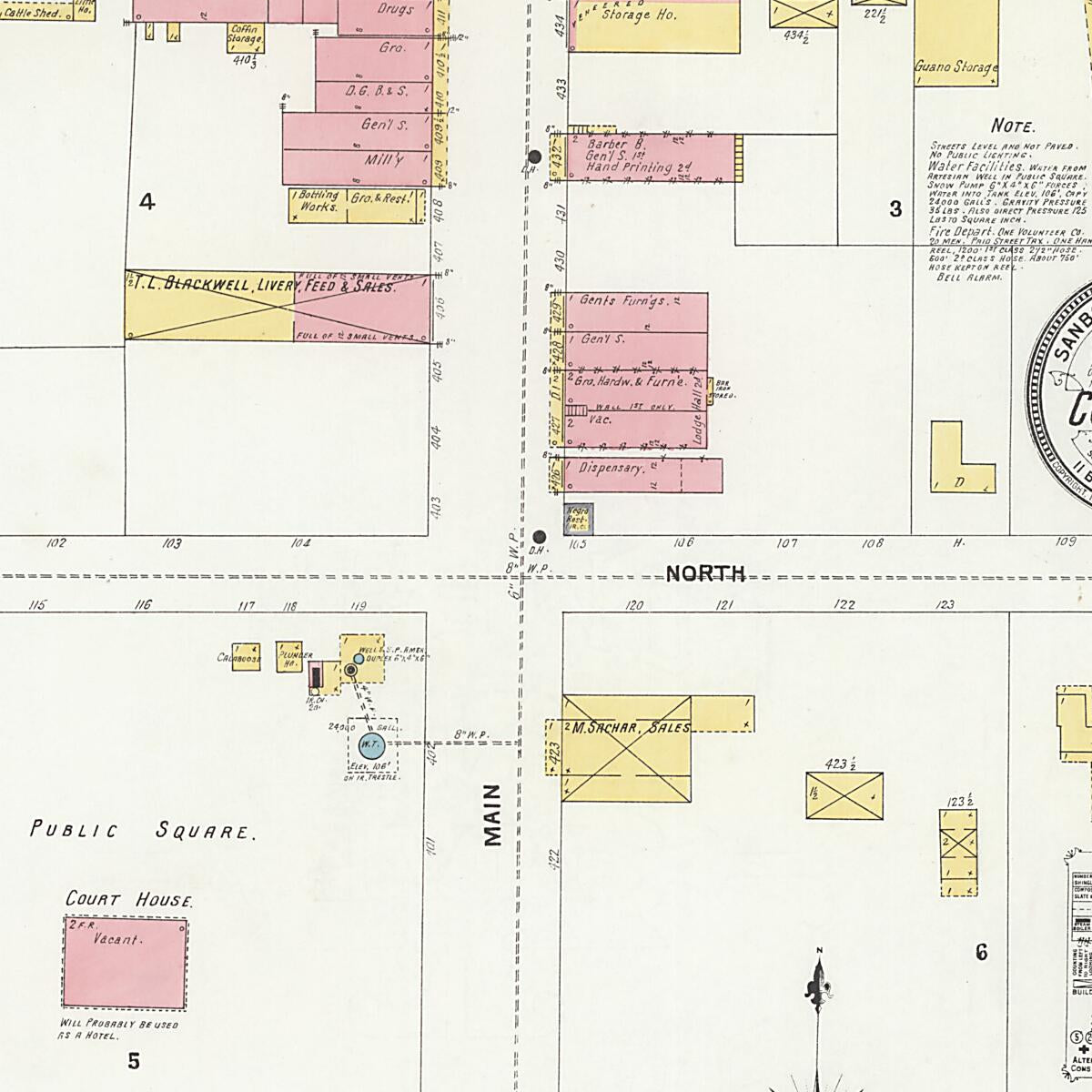 This old map of Columbia, Houston County, Alabama was created by Sanborn Map Company in 1903