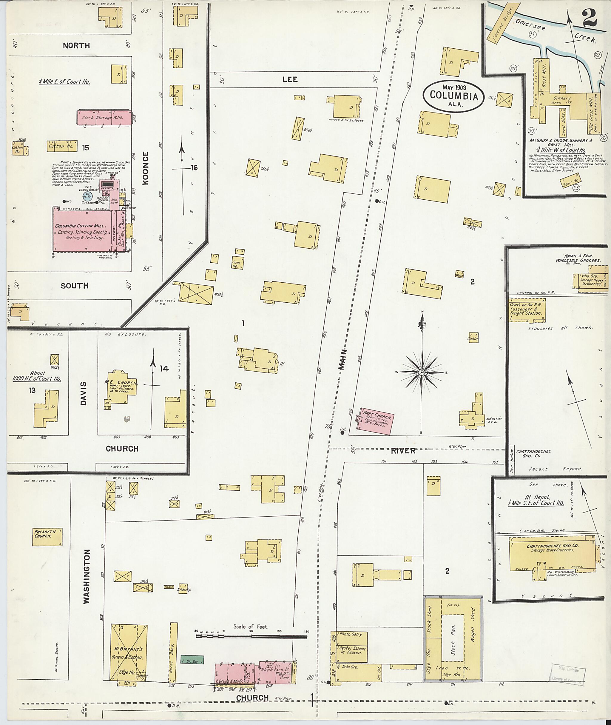Columbia, Houston County, Alabama 1903 (Sheet 2 of 2) by Relic Map Company