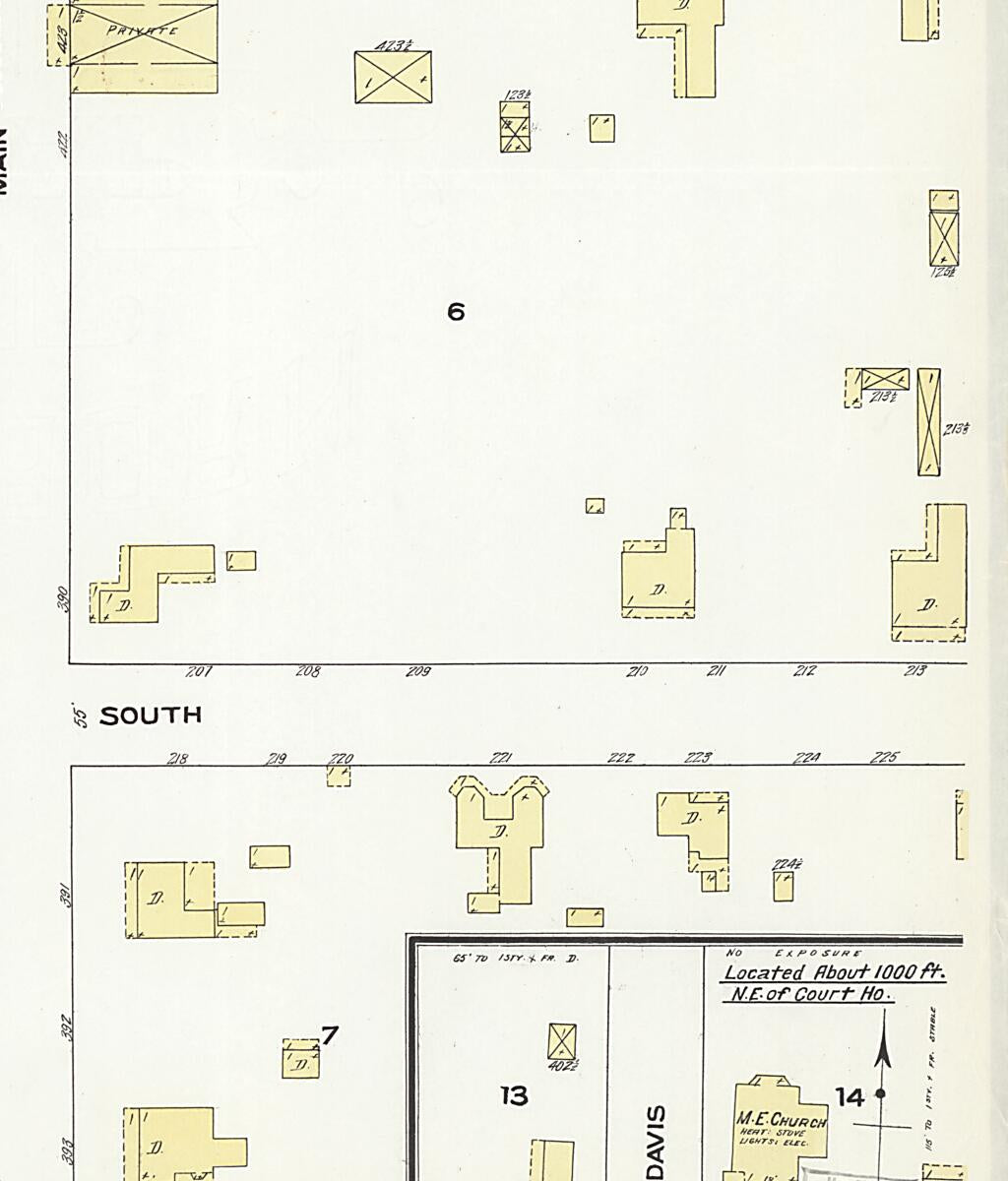 This old map of Columbia, Houston County, Alabama was created by Sanborn Map Company in 1910