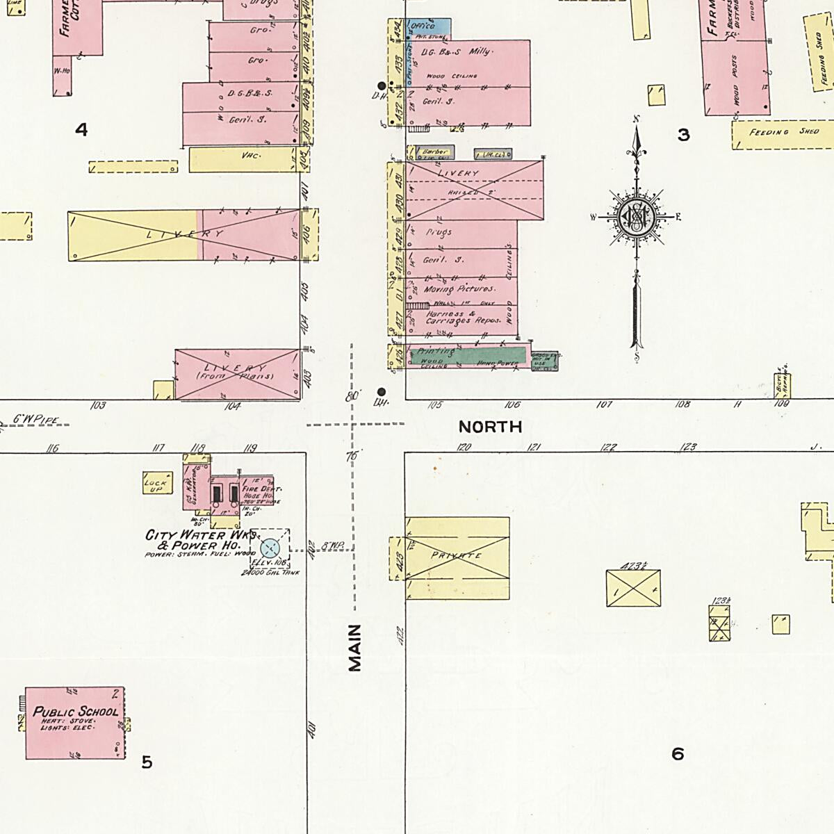 This old map of Columbia, Houston County, Alabama was created by Sanborn Map Company in 1910