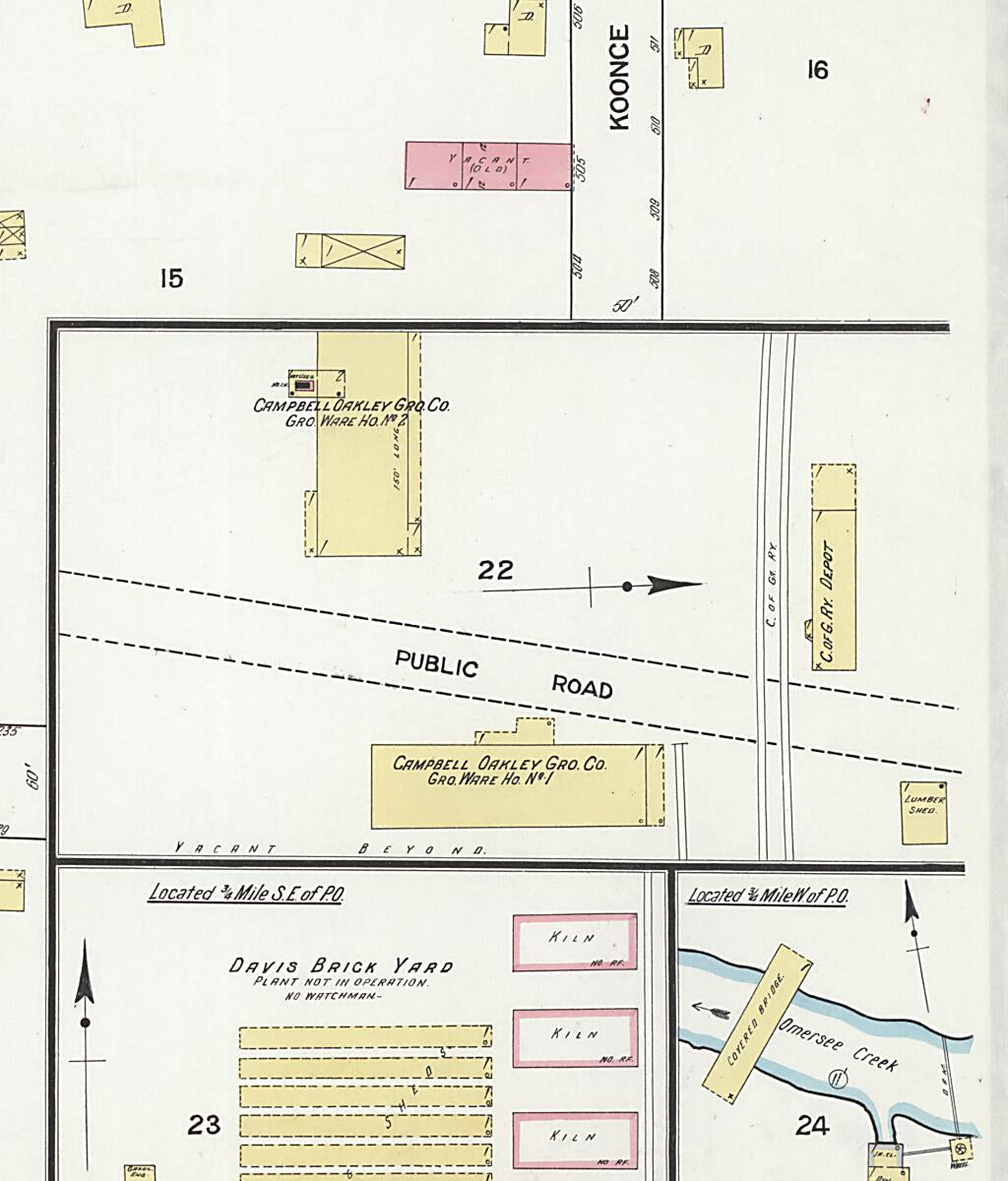 This old map of Columbia, Houston County, Alabama was created by Sanborn Map Company in 1916