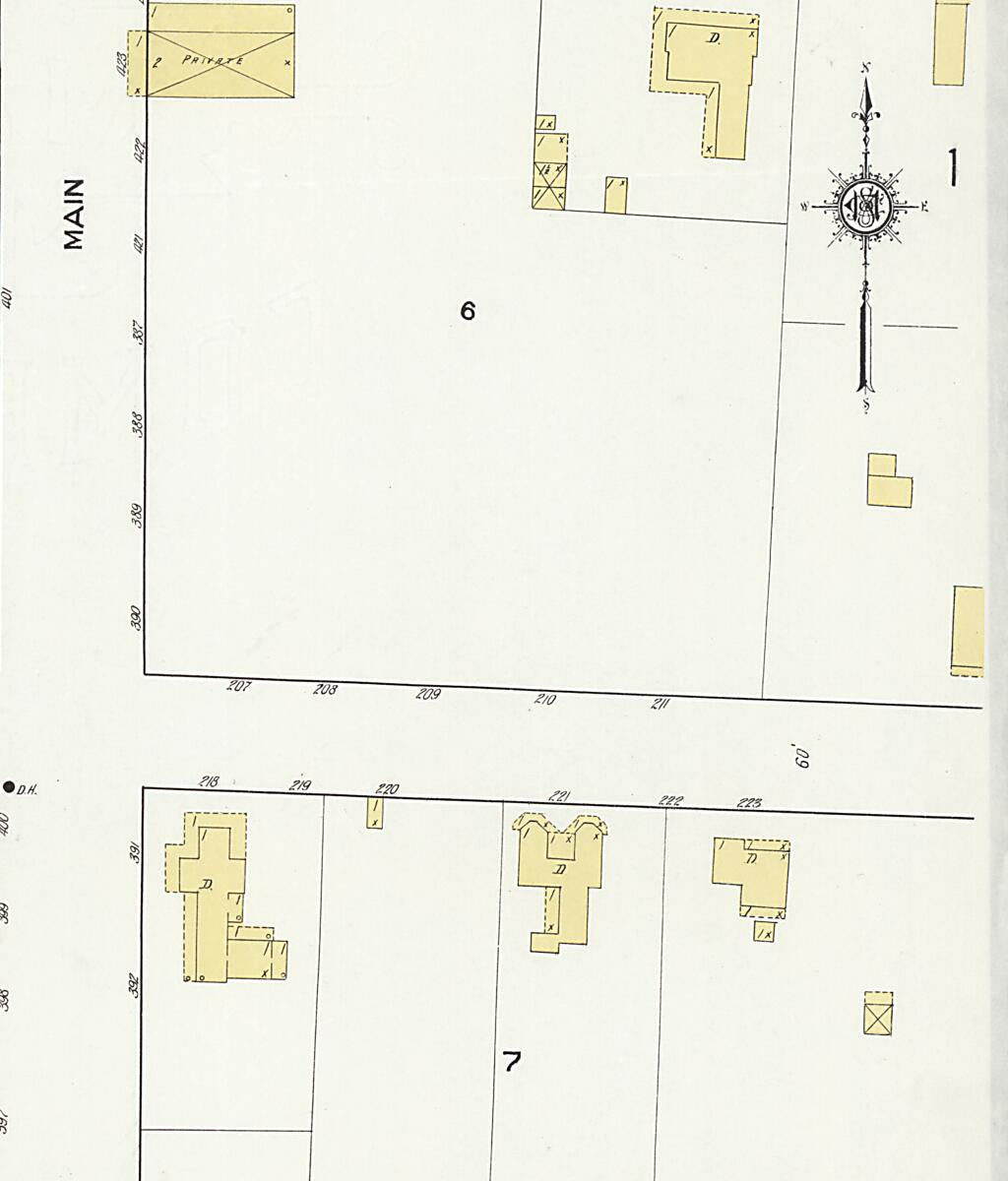 This old map of Columbia, Houston County, Alabama was created by Sanborn Map Company in 1916