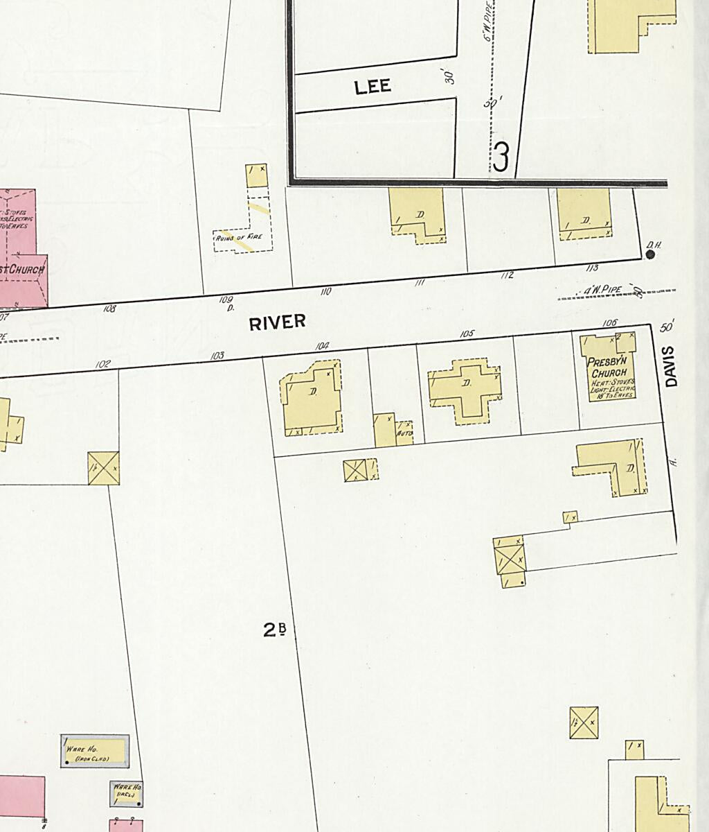 This old map of Columbia, Houston County, Alabama was created by Sanborn Map Company in 1916