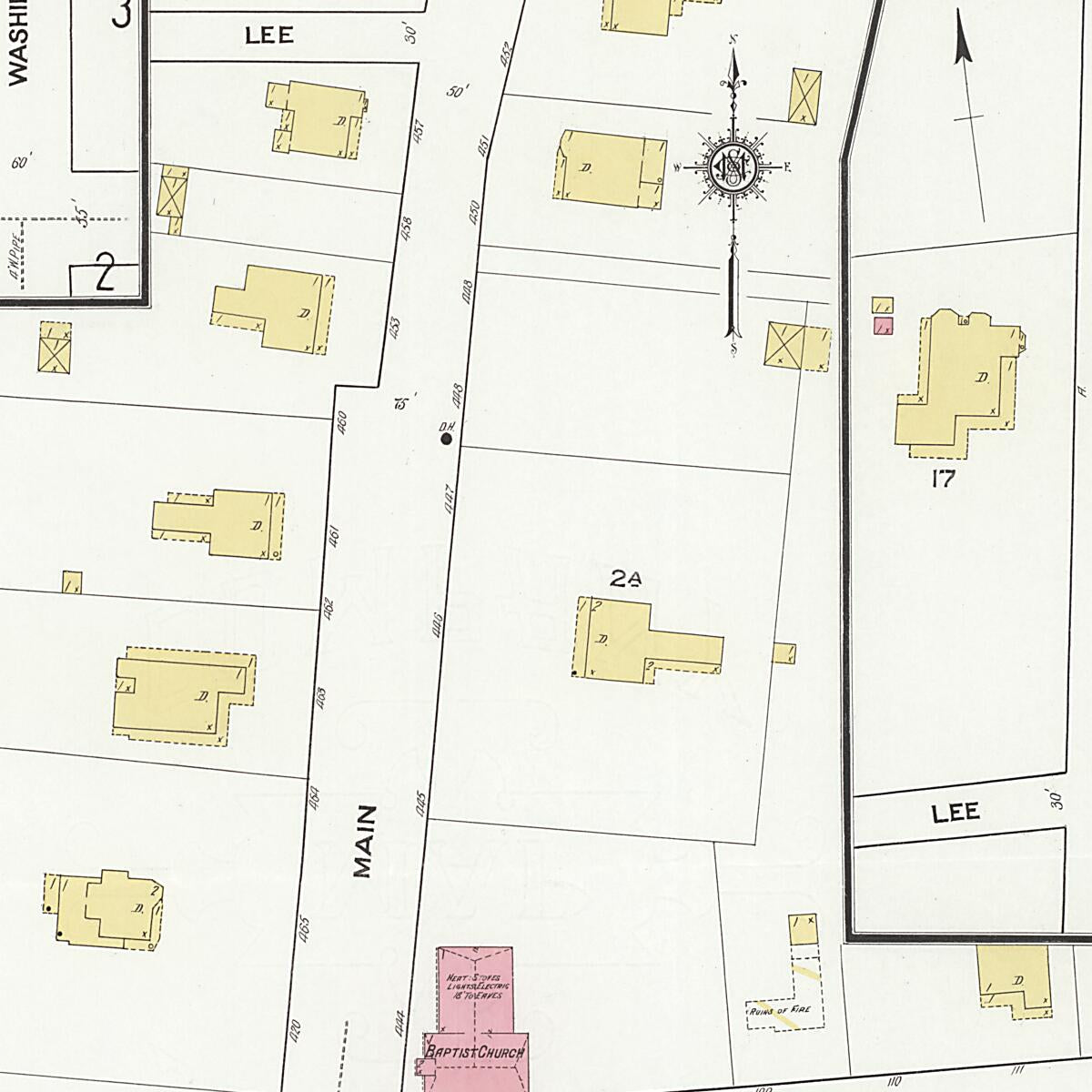 This old map of Columbia, Houston County, Alabama was created by Sanborn Map Company in 1916