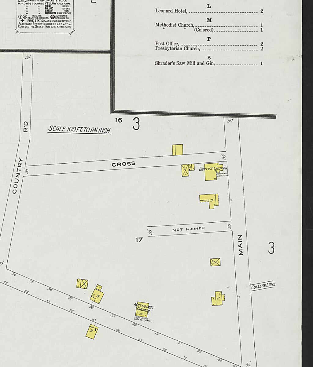 This old map of Columbiana, Shelby County, Alabama was created by Sanborn Map Company in 1923