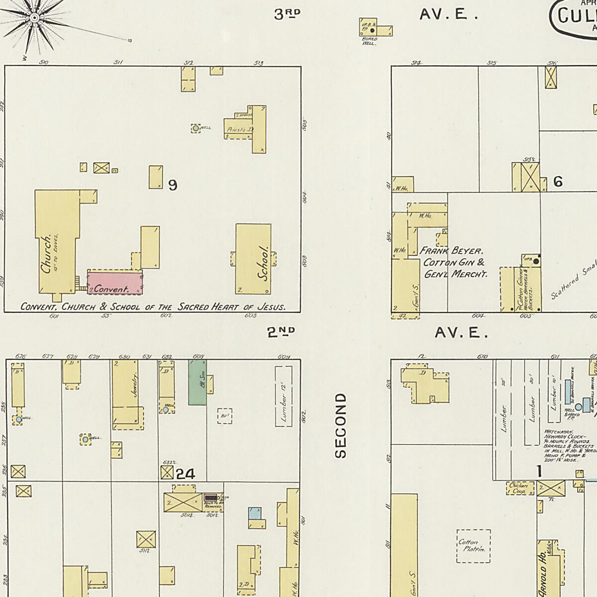 This old map of Cullman, Cullman County, Alabama was created by Sanborn Map Company in 1894