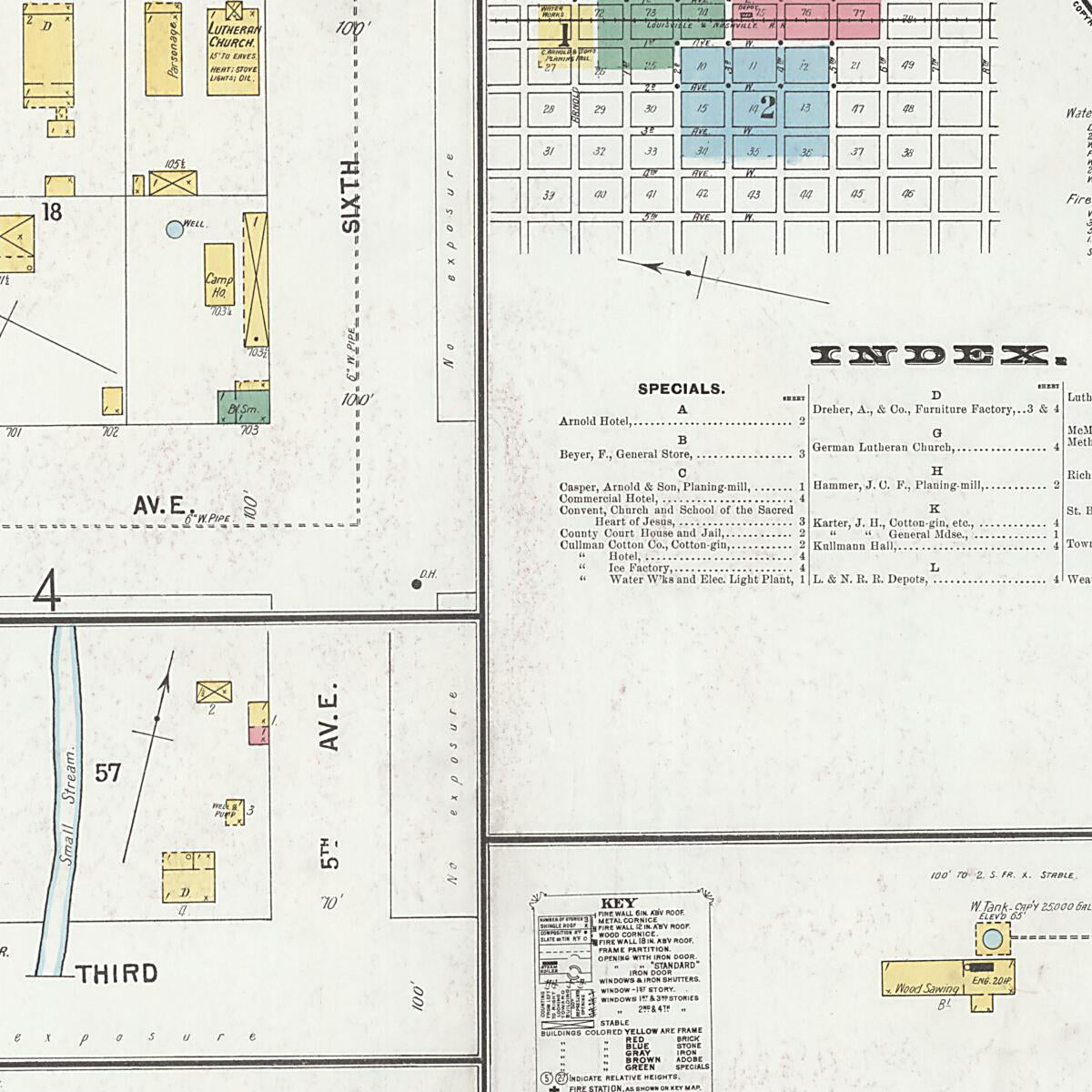 This old map of Cullman, Cullman County, Alabama was created by Sanborn Map Company in 1900