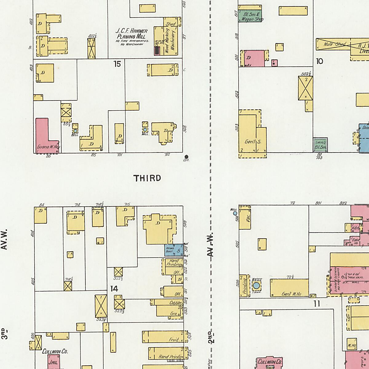 This old map of Cullman, Cullman County, Alabama was created by Sanborn Map Company in 1900