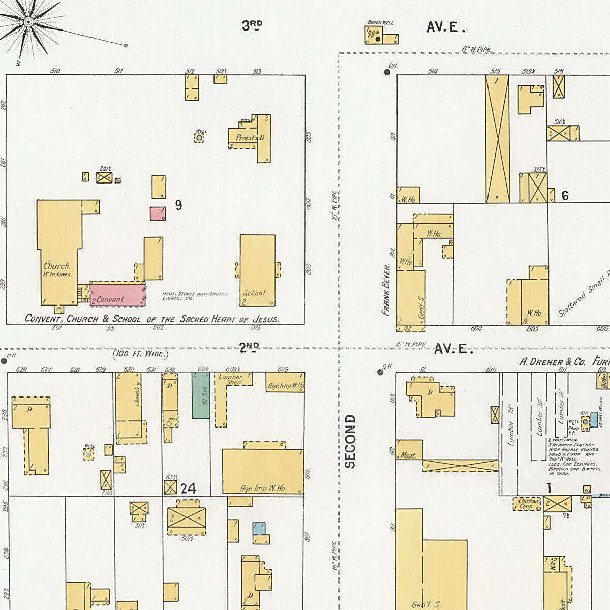 This old map of Cullman, Cullman County, Alabama was created by Sanborn Map Company in 1900