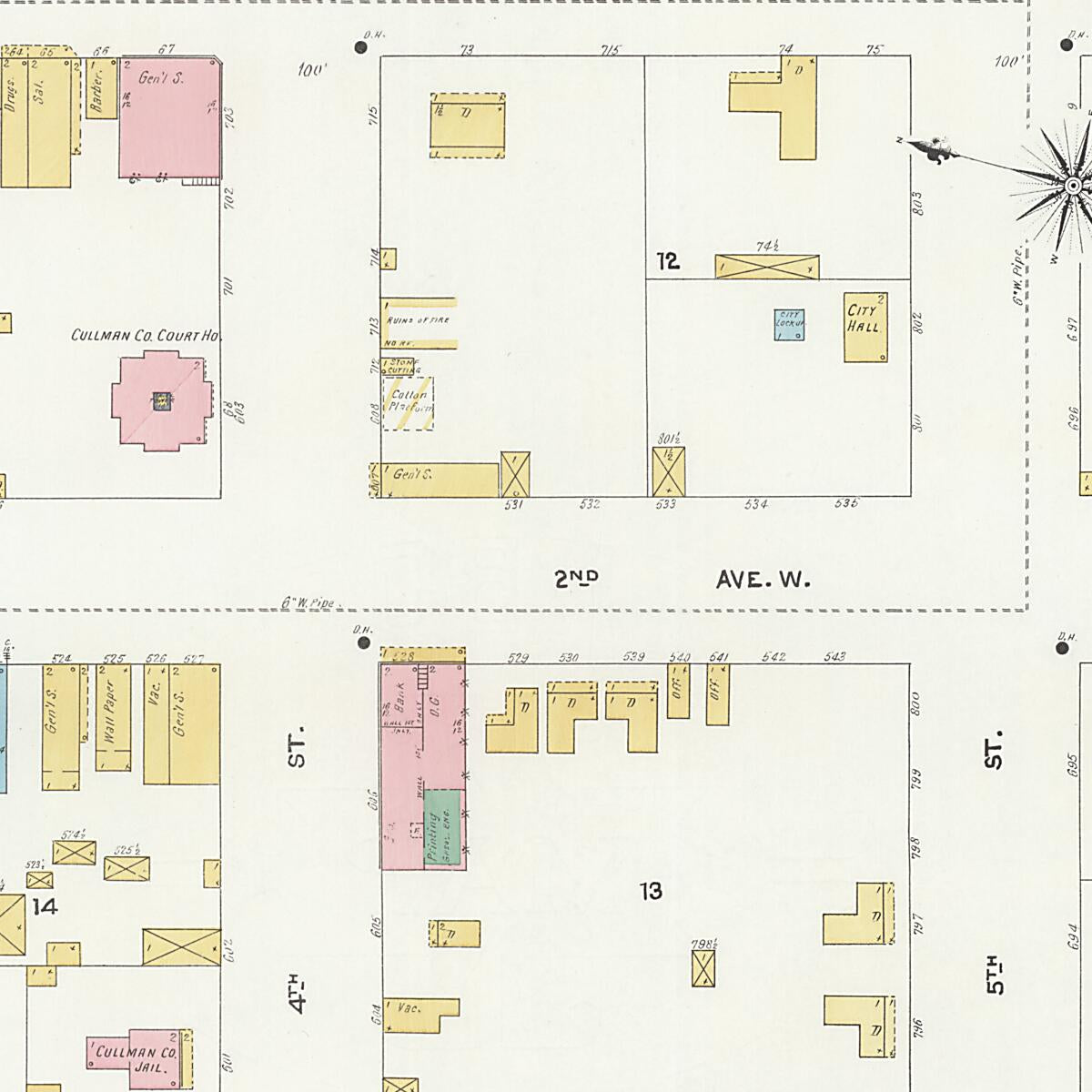 This old map of Cullman, Cullman County, Alabama was created by Sanborn Map Company in 1905