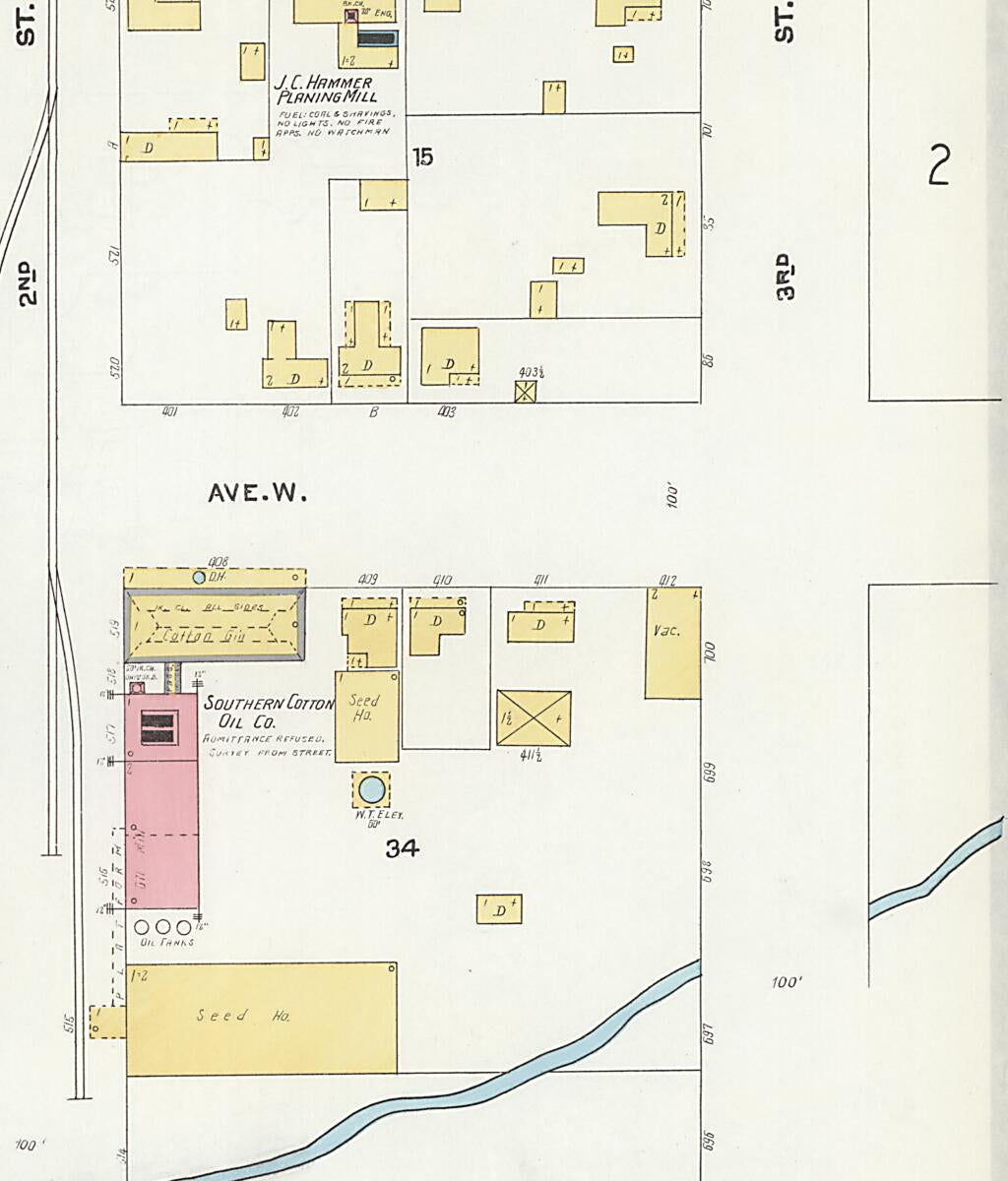 This old map of Cullman, Cullman County, Alabama was created by Sanborn Map Company in 1905
